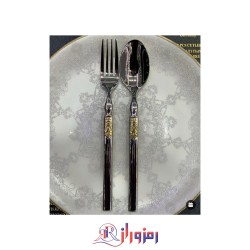 سرویس قاشق و چنگال 30 نفره 157 پارچه فلیکس کمر طلایی سلطنتی